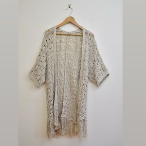 American Eagle Cream Knit Kimono